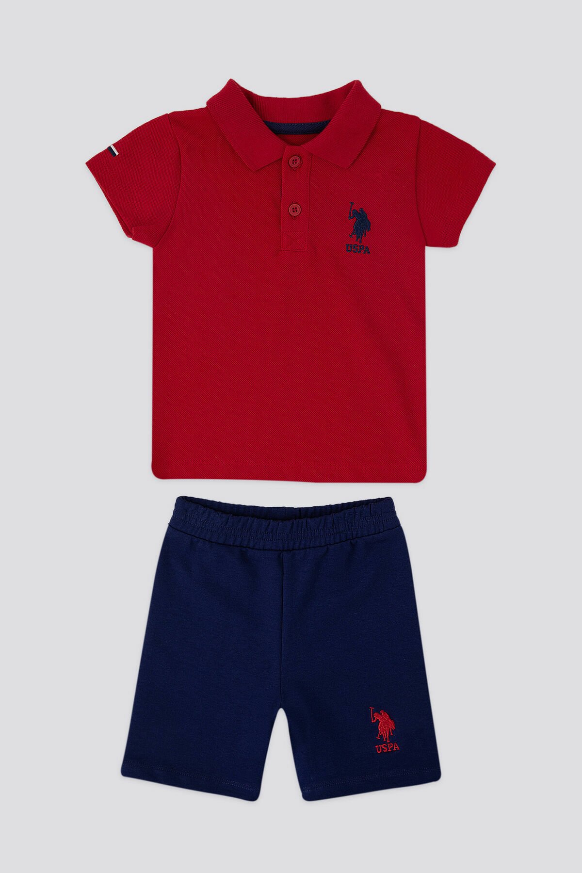 U.S. Polo Assn Noble Kırmızı Bebek Polo Tshirt Takım  USB1118