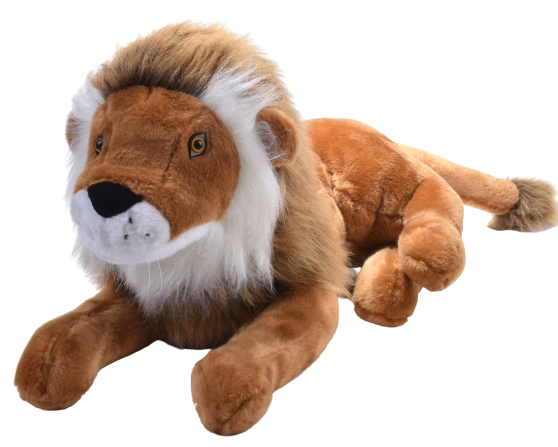 Küçük Yatan Aslan Kahve Peluş 45 cm