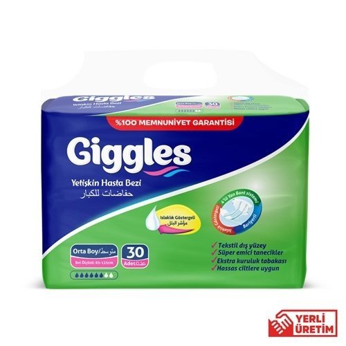 Giggles Belbantlı Yetişkin Hasta Bezi Medium 30 Lu Pk 4 Pk 120 Adet Gönderilir