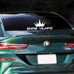 Kişiye İsme Özel Kral Taç Oto Sticker Araç Araba Etiket Çıkartma
