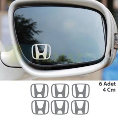 Honda Logo Arma Dikiz Yan Ayna Oto Sticker Yapıştırma Etiket 6 Adet