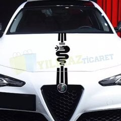 Alfa Romeo Ön Kaput Şerit Oto Sticker Etiket Giulietta 159 156
