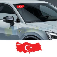 Türk Bayrağı Türkiye Ön Arka Cam Oto Sticker Etiket Çıkartma 1 Ad