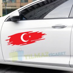 Türk Bayrağı Cam Kaput Tampon Yan Kapı Oto Sticker Etiket