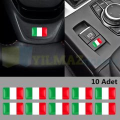Alfa Romeo Fiat Italya Bayrağı Direksiyon Jant Vites Torpido Damla Etiket Silikon Oto Sticker