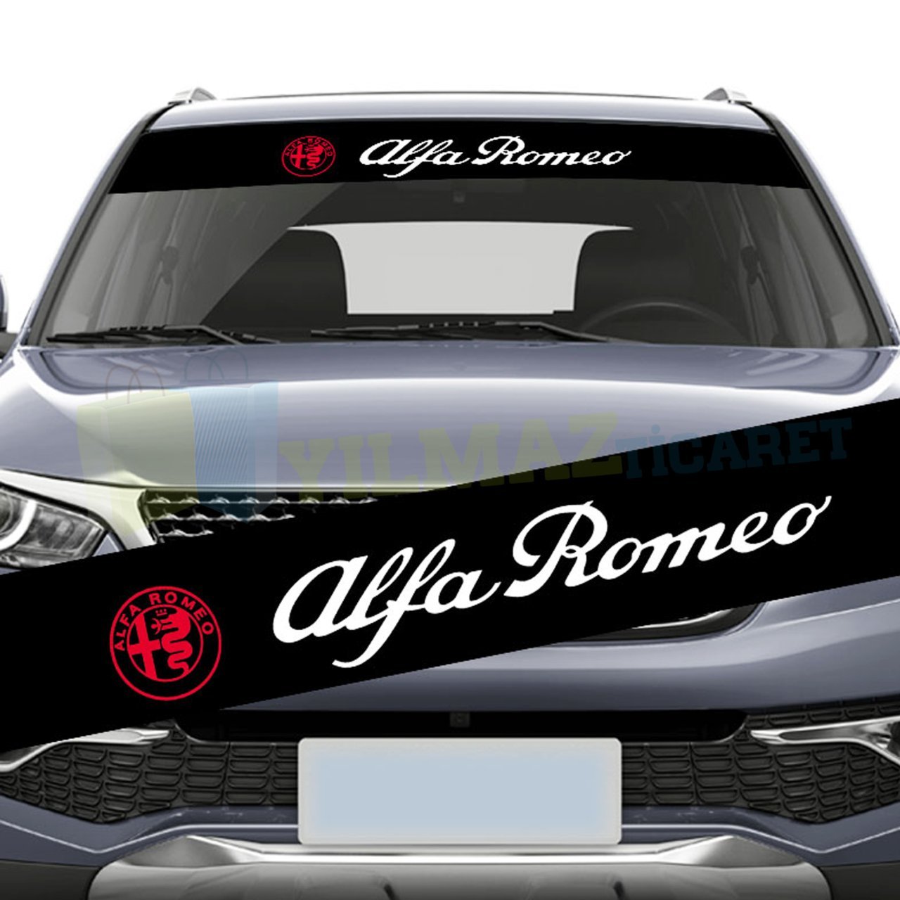 Alfa Romeo Logo Ön Arka Cam Güneşlik Oto Sticker Yapıştırma Araba