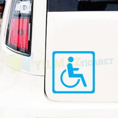 Engelli Arabası Engelli Araç Oto Sticker Araba Yapıştırma 2 Adet