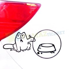 Benzin Dizel Depo Kapağı Kedi Oto Sticker Araba Etiket Yapıştırma