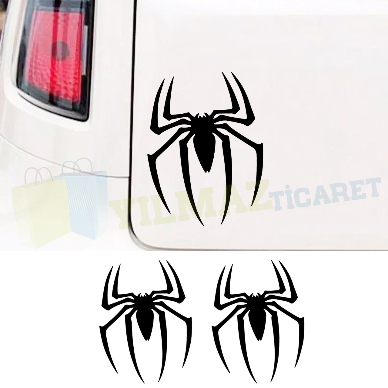 Örümcek Spiderman Cam Oto Sticker Yapıştırma Araba Etiket 2 Adet