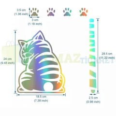 Kedi Kuyruk Pati Hologram Arka Cam Silecek Oto Araba Sticker Etiket Aksesuar Çıkartma