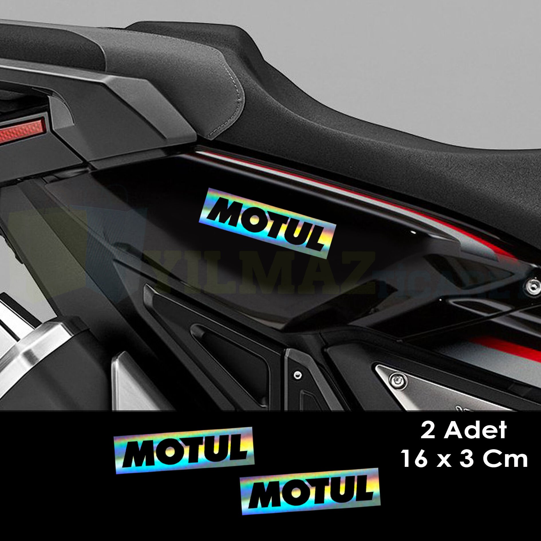 Motul Hologram Oto Sticker Motosiklet Cam Araba Yapıştırma Çıkartma Aksesuar Modifiye Etiket 16x3 Cm