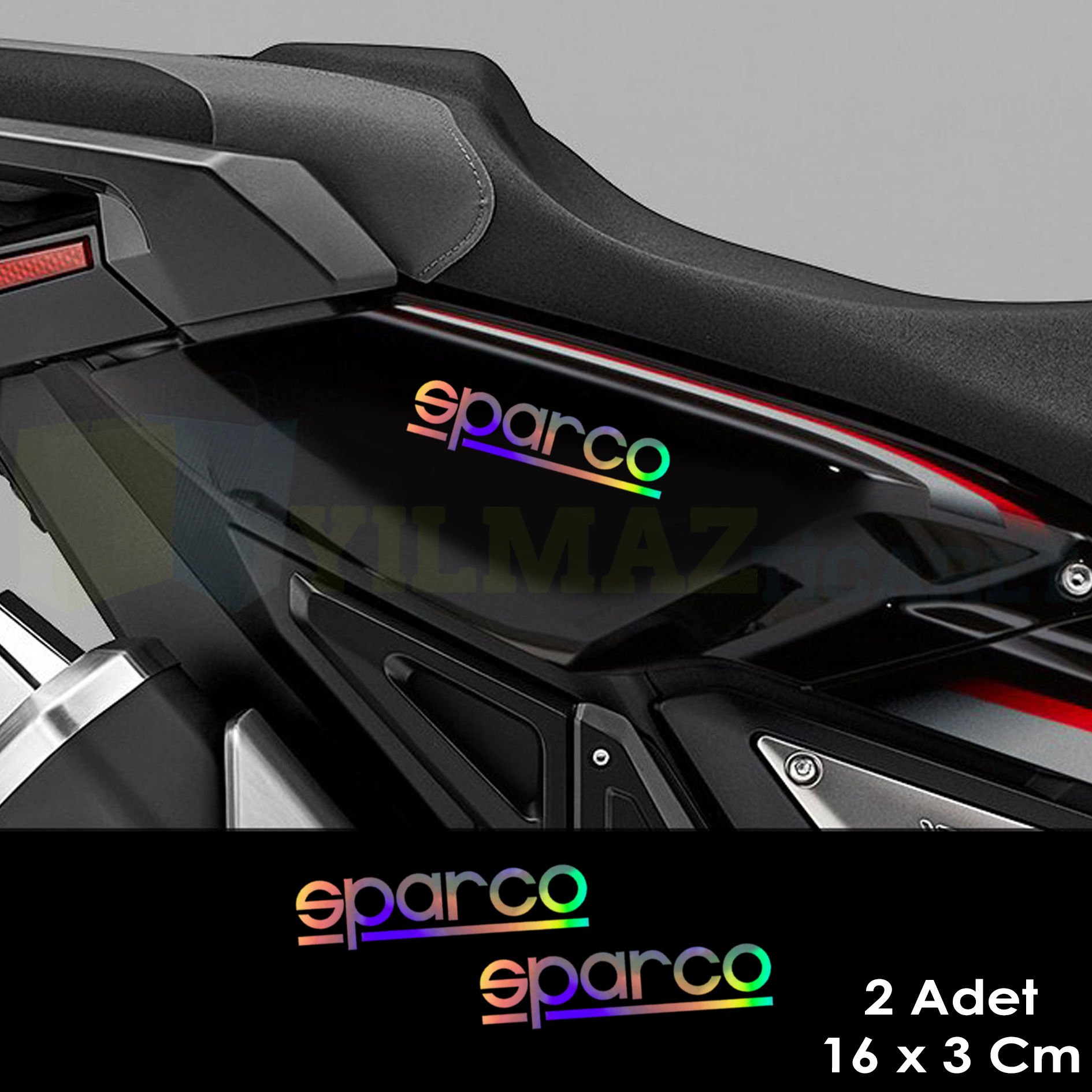 Sparco Hologram Oto Sticker Motosiklet Cam Araba Yapıştırma Çıkartma Aksesuar Modifiye Etiket 16x3cm