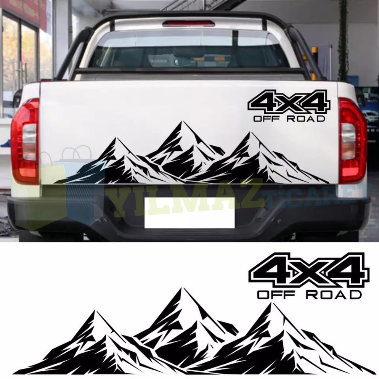 Off Road 4x4 Dağ Arka Bagaj Oto Sticker Etiket Yapıştırma 2 Parça