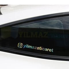 Kişiye Özel İnstagram Hologram Motosiklet Oto Sticker Etiket 2 Adet