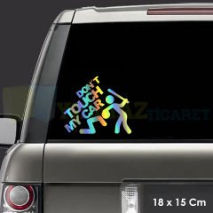 Arabama Dokunma Hologram Renkli Oto Sticker Araba Etiket Çıkartma Renkli Etiket Yapıştırma 18 x 15Cm