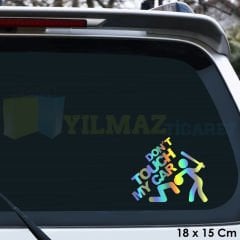 Arabama Dokunma Hologram Renkli Oto Sticker Araba Etiket Çıkartma Renkli Etiket Yapıştırma 18 x 15Cm