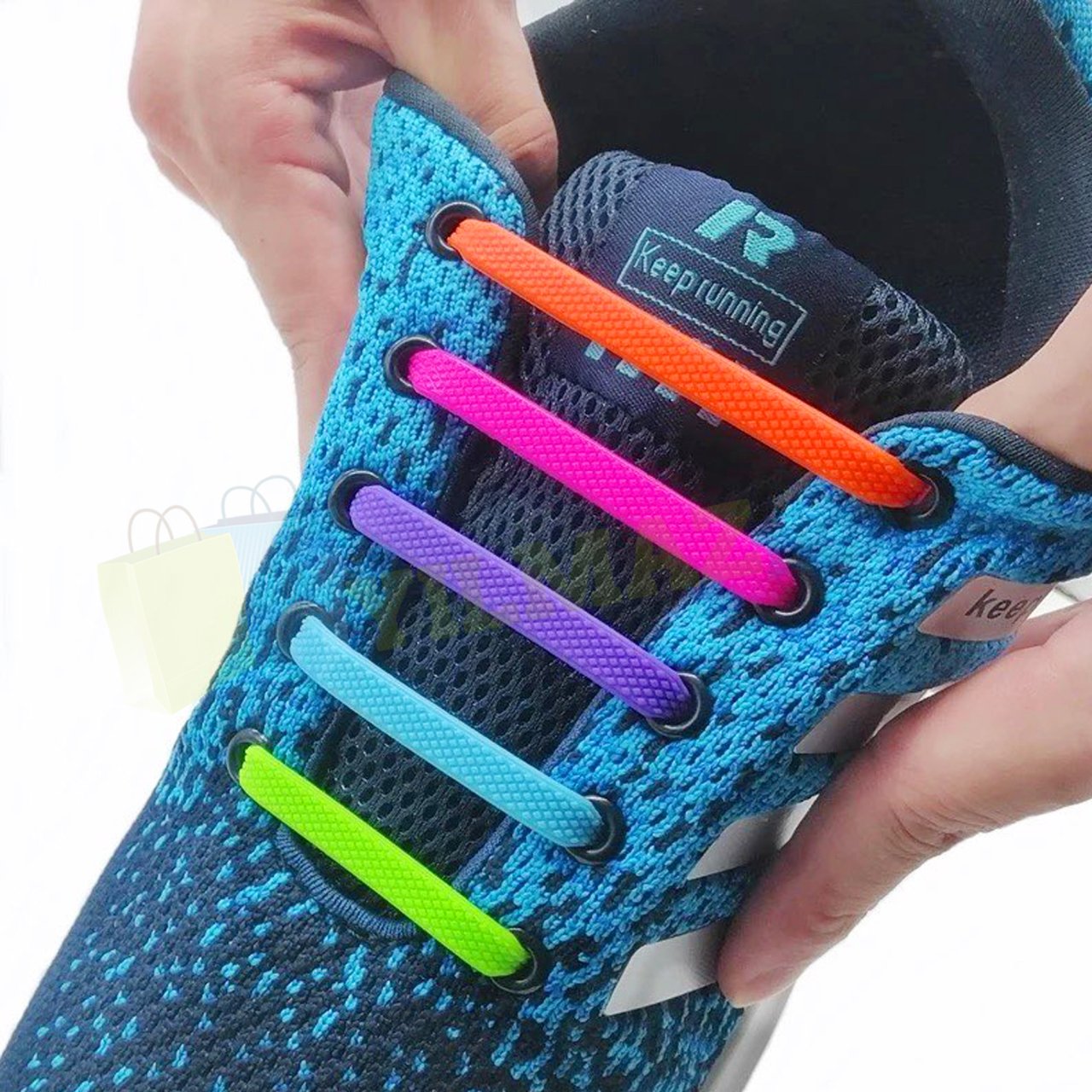 Renkli Silikon Ayakkabı Bağcık 8+8 Adet Kaliteli Kauçuk