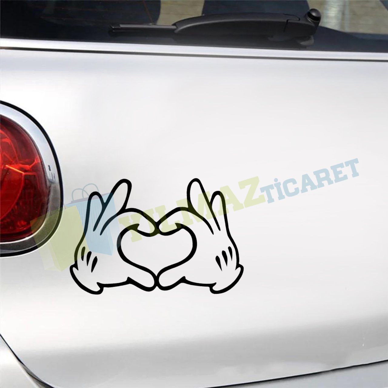 Love Kalp El Oto Sticker Yapıştırma Bagaj Tampon Kelebek Cam Araba Etiket Kaliteli Folyo