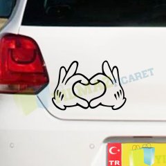 Love Kalp El Oto Sticker Yapıştırma Bagaj Tampon Kelebek Cam Araba Etiket Kaliteli Folyo
