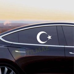 Türk Bayrağı Oto Sticker Araba Yapıştırma Kaliteli Folyo Süper