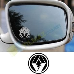 Renault Logo Ayna Sticker Etiket 6 Adet Baskı Kaliteli