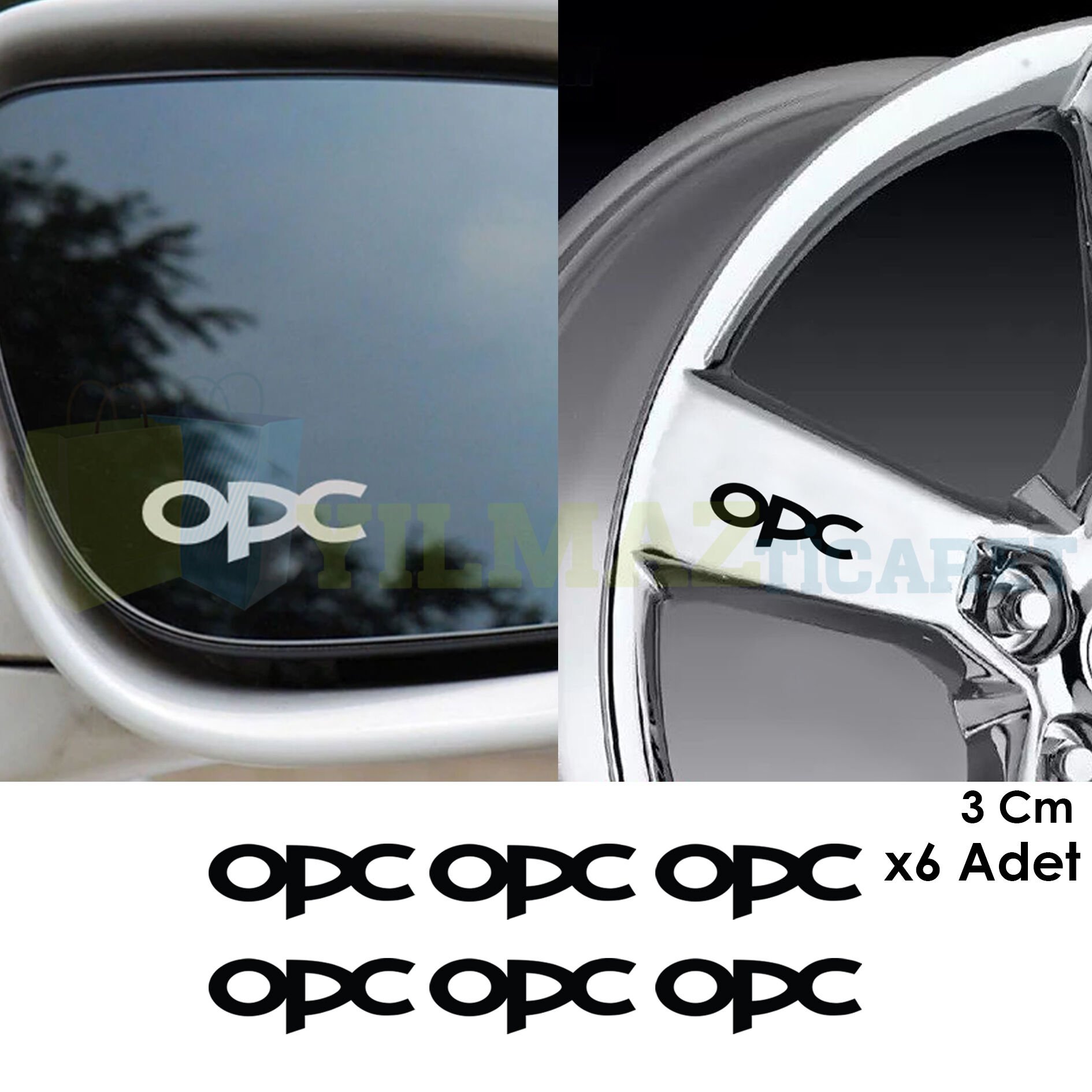 Opel Opc Logo Kapı Kolu Ayna Jant Oto Sticker Yapıştırma Etiket