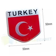 Türk Bayrağı Logo Çamurluk Bagaj Arma Amblem Yapıştırma Alüminyum Sticker Yüksek Kalite