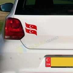 Türk Bayrağı Damla Oto Sticker Araba Yapıştırma Etiket 2 Adet