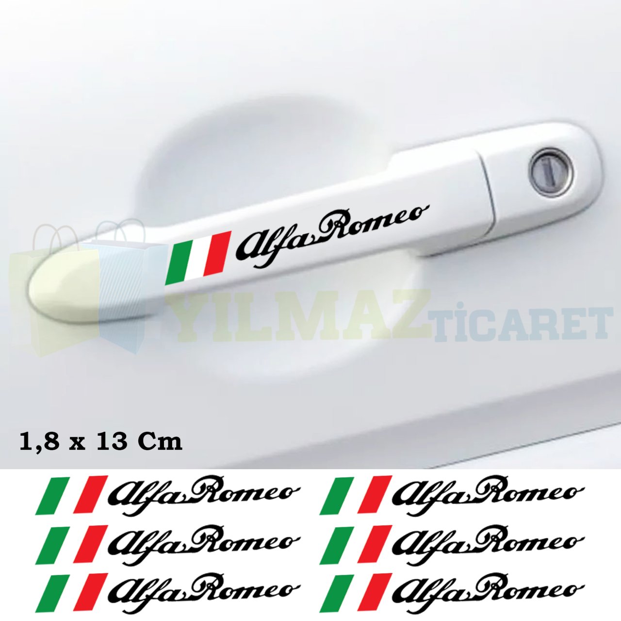 Alfa Romeo Yazı Kapı Kolu Tampon Oto Sticker Yapıştırma Araba Etiket Çıkartma