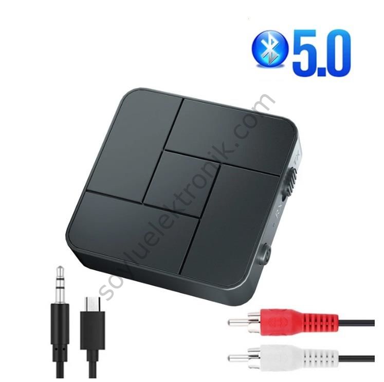 Bluetooth 5.0 Ses Alıcı Verici AUX RCA USB Stereo Kablosuz Mikrofonlu Araba TV PC RX TX Receiver