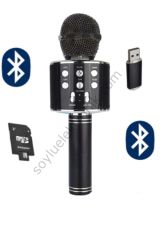 Anunnaki Bluetooth Hoparlör Hafıza Kartı Usb Aux Giriş Destekli Siyah Karaoke Mikrofon