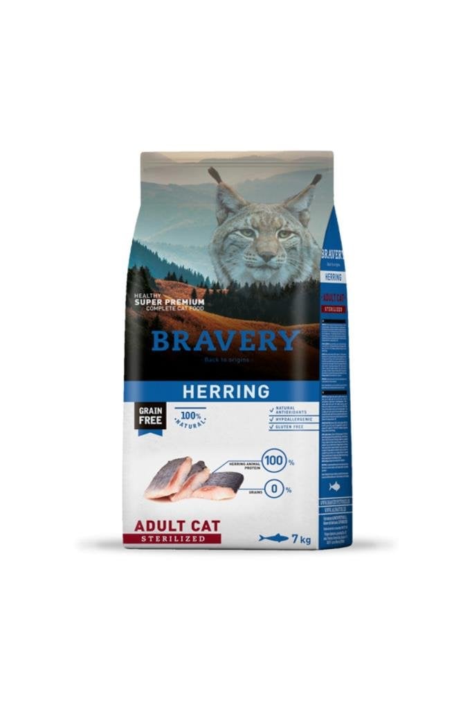 Bravery Herrıng Tahılsız Kısırlaştırılmış Ringa Balıklı 7 kg Yetişkin Kedi Maması