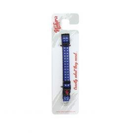 NATURA KÖPEK BOYUN TASMASI 3XS / 2XS - KEMİK DESENLİ MAVİ
