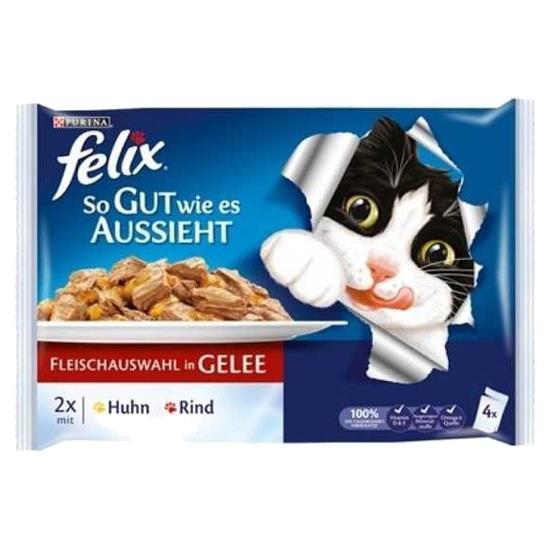 Felix Sığır Etli Kedi Konservesi 100 Gr 4 lü Paket