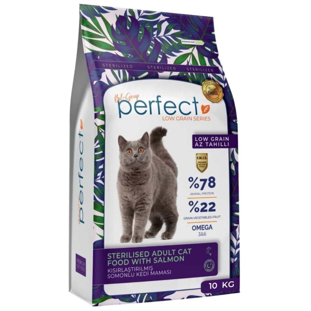 Perfect Az Tahıllı Kısırlaştırılmış Kedi Maması Somonlu 10 kg