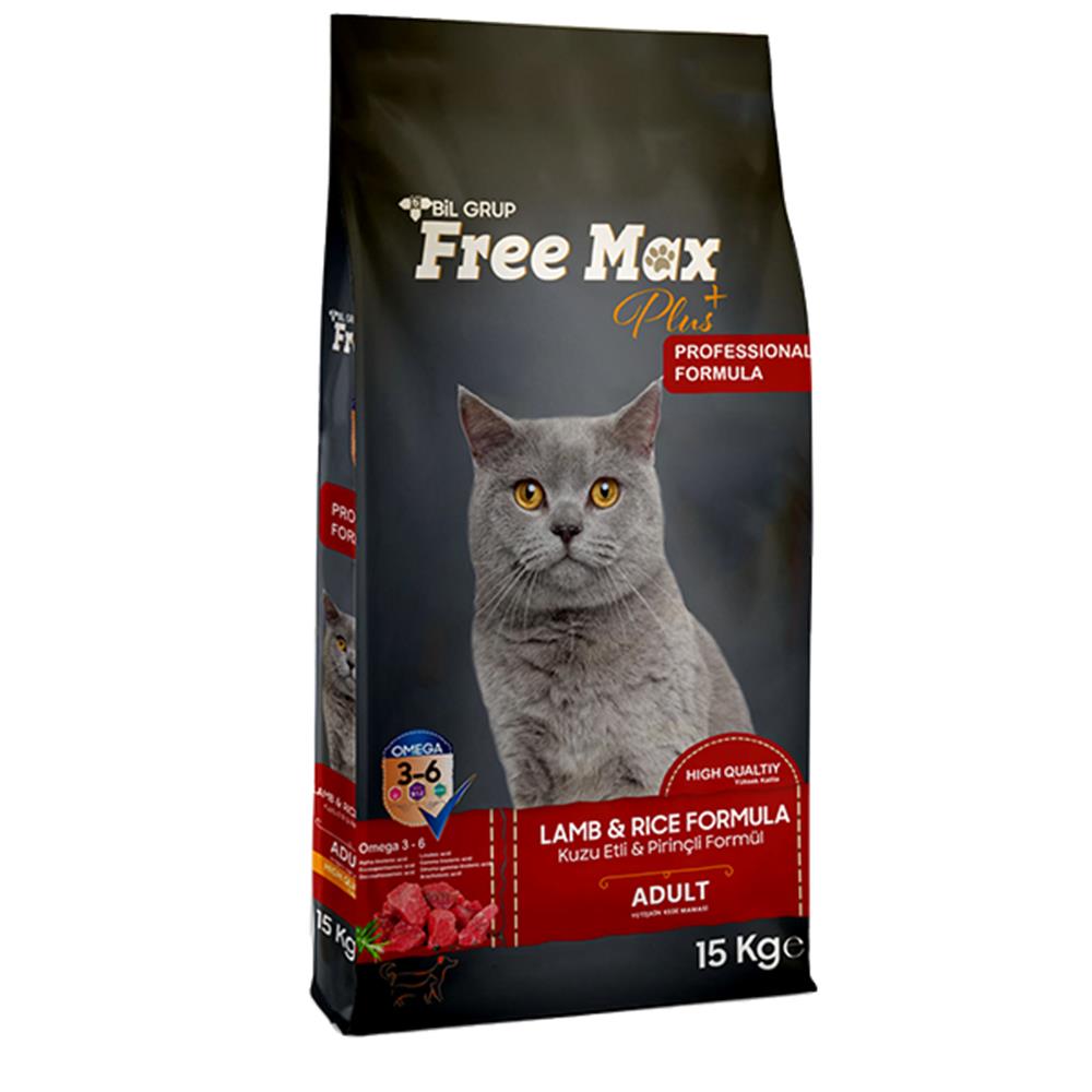 Free Max Yetişkin Kedi Maması Kuzu Etli Pirinçli 15Kg
