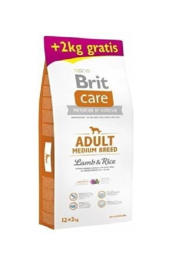 Brit Care Hypo-Allergenic Kuzulu ve Pirinçli Orta Irk Yetişkin Köpek Maması 12kg + 2kg Hediye