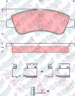 ON FREN BALATASI P206 00> P207 06> P208 12> P307 03>PARTNER-BERLINGO-C2 03> C3 02> C4 04> 137x51.5x19 mm