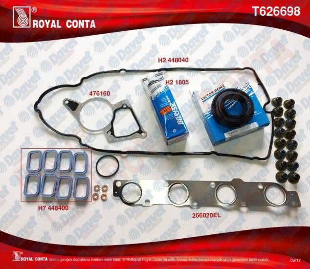 UST TAKIM CONTA S.K.C HARIC REINZ KECELI - SUBAP LASTIKLI BOXER III-JUMPER III 06-> 22DT PUMA2.2HDI 16V DUCATO 2.2JTD 100CV EURO4 MOTOR 06>12