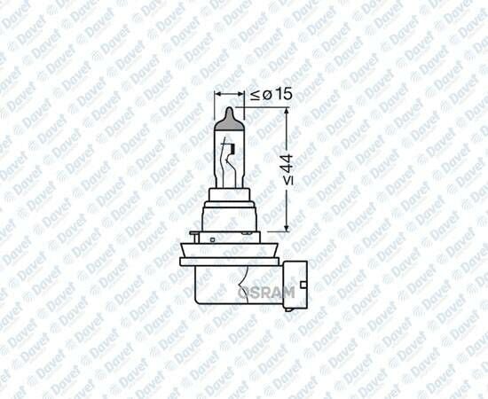 AMPUL 12V H8 35W FAR VE SIS PLASTIK SOKETLI TEK FLAMANLI HALOJEN ####