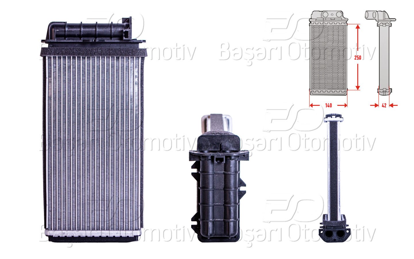 KALORIFER RADYATORU BRAZING MT-AT 250X140X42 MM | ALFA ROMEO 1.4 I.E 1.6 1.7 1.8 I.E FIAT BRAVA 1.2 1.4 12V 1.6 16V 1.9 JTD BRAVO 1 1.2 1.4 1.6 16V 1.9 TD MAREA 1.6 16V 2.0 20 V 2.4 JTD 94 > | WISCO