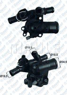 TERMOSTAT 89C KOMPLE LAGUNA II-III-LATITUDE-TRAFIC II-XTRAIL 2.0DCI M9R-QASHQAI 1.5DCI