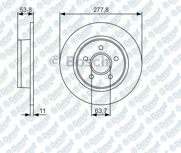 FREN DISKI ARKA 278mm CONNECT TOURNEO 1.8TDCI 1.8I 02-> ESKI NO: 0986479070