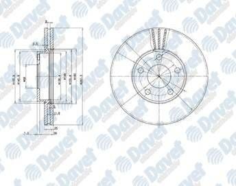FREN DISKI ON HAVALI 282MM VOLKSWAGEN PASSAT 96->