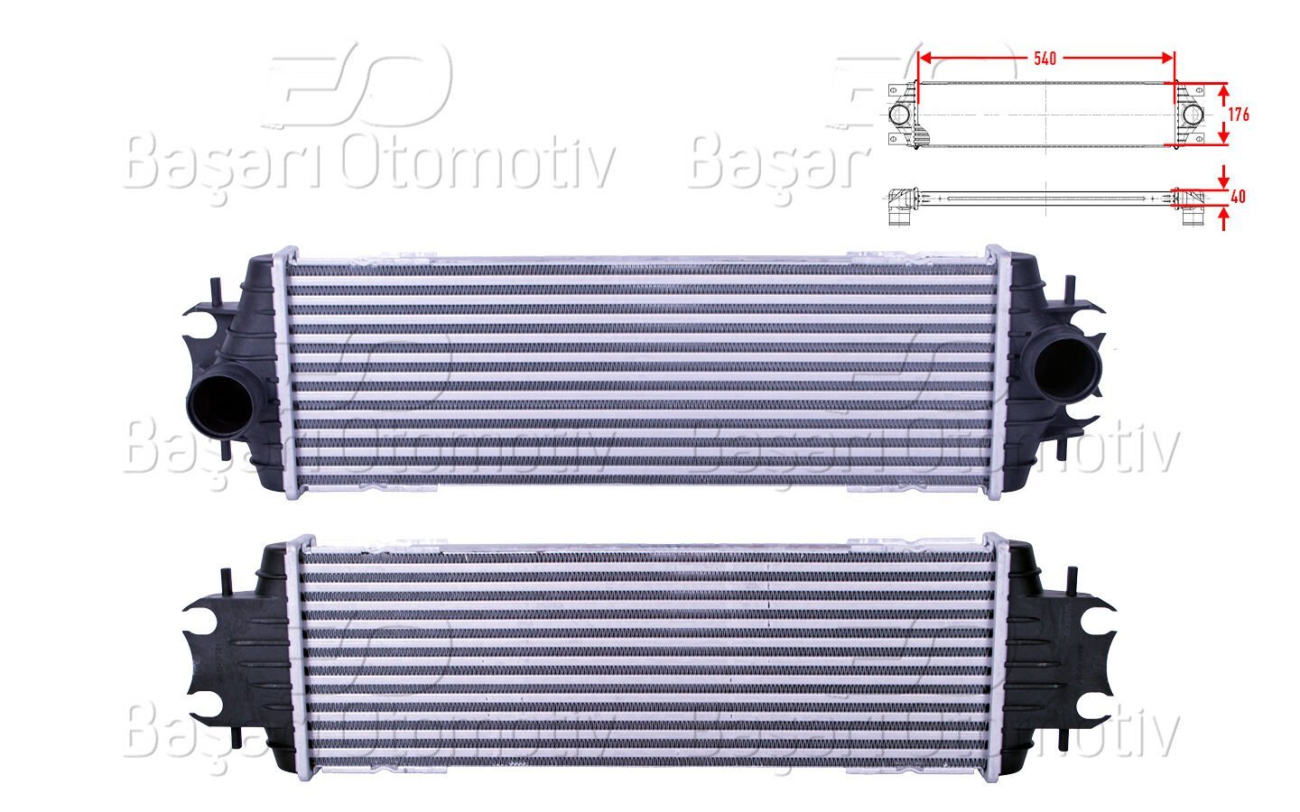 TURBO RADYATORU (INTERCOOLER) 540X172X40 | OPEL VIVARO COMBI 1.9 DTI NISSAN PRIMASTER 1.9 DCI 100 RENAULT TRAFIC 2 BUS 1.9 DCI 1.9 DCI 01 > | WISCO
