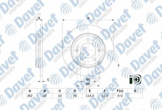 ARKA FREN DISKI 262mm HYUNDAI ELANTRA VI-VII AD-ADA 1.6-1.6D 2.0 15-20 IONIQ AE 1.6 GDI Plug-in Hybrid 16-22 i20 III BC3, BI3 1.6 T-GDi N 20> KIA 16=>