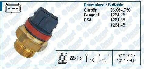 FAN MUSURU 97-92° BERLINGO-PARTNER XUD7-XUD9 SAXO VTS-P106 GTI TU5J4 P205-P405-P106-SAXO-AX TU5JP - TUD5 XSARA-P306 1.8 8V P406-XSARA 2.0 16V