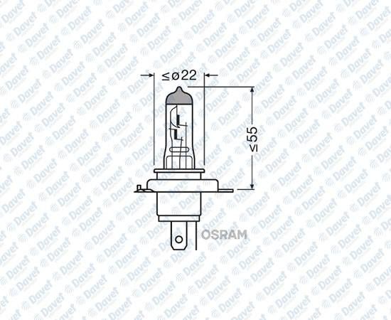 AMPUL 12V H4 55/60W TIRNAKLI FAR 43T CLASSIC HALOJEN ####