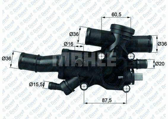 TERMOSTAT 83C KOMPLE P307-P407-P508-P308-P607-C4-C5 II-JUMPY III-EXPERT III-C5 III DW10BTED4 2.0HDI 16V