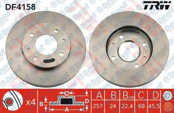 ON FREN DISKI AYNASI 257mm ELANTRA 1.6 - 1.8 00-06 - MATRIX 1.5 CRDI 1.6-1.8 01>